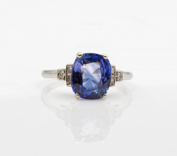 14K Gold, Sapphire and Diamond Ring
